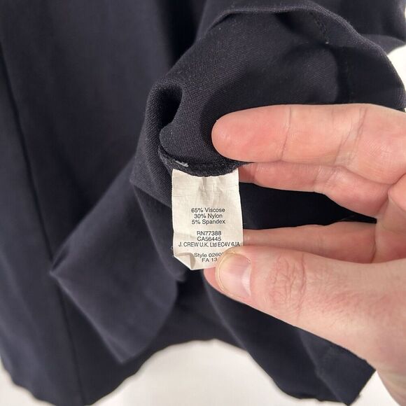 J. Crew Mini Dress Women's 4 Solid Black Short Sleeve Flared Zip Back Round Neck - Picture 5 of 8
